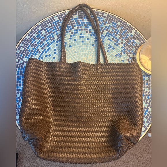 Madewell Handbags - Elegant Brown Woven Tote Bag